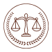 Circle with justice scale in the middle