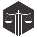 Hexagon with justice scale in the middle