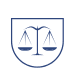 Icon of a justice scale in blue