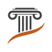 Icon of a pillar in grey with orange wavy line below it