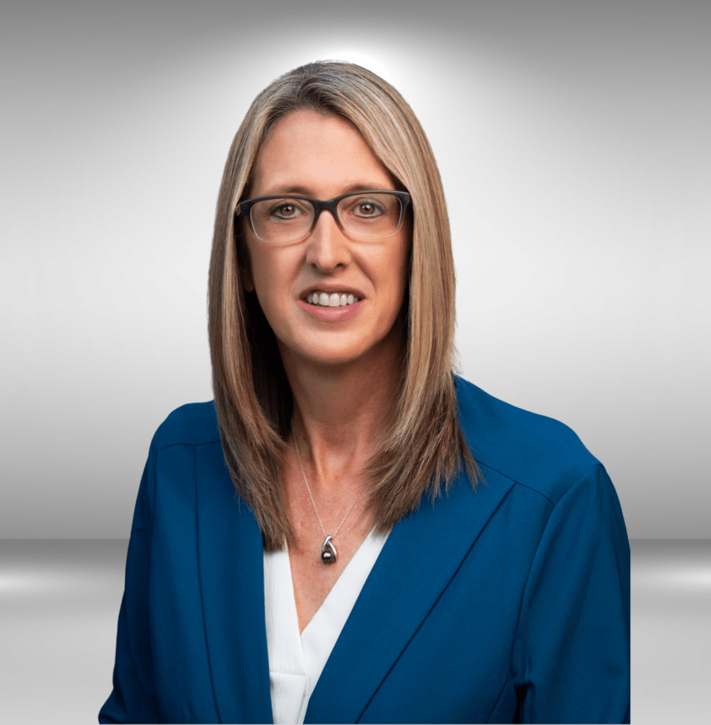 Image of Vicki Klopfenstein dressed in a blue blazer