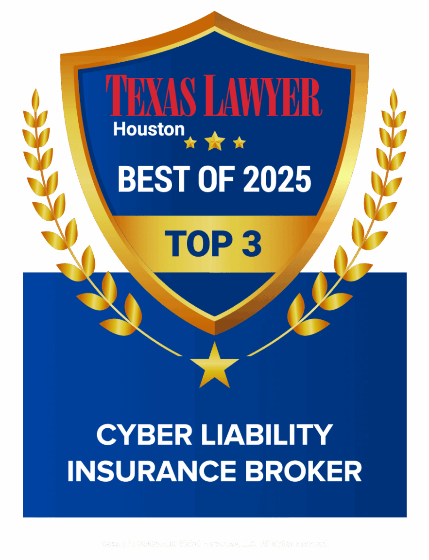 Texas Law Best Of logo for ALM, law.com 2025. Winner Cyber - Houston