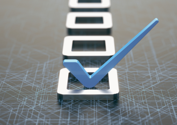 blue checkmark in silver checkbox